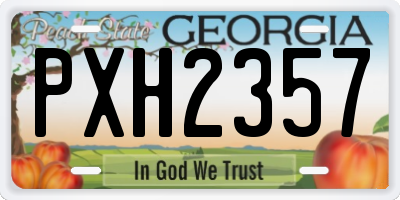 GA license plate PXH2357