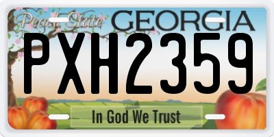 GA license plate PXH2359