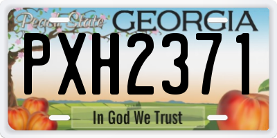 GA license plate PXH2371