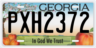 GA license plate PXH2372