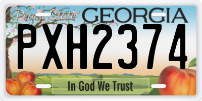 GA license plate PXH2374