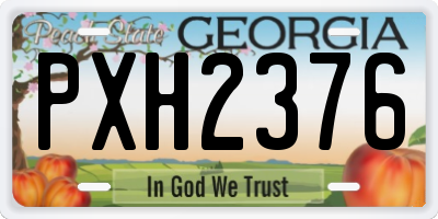 GA license plate PXH2376