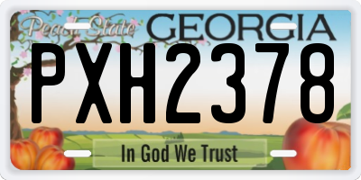 GA license plate PXH2378