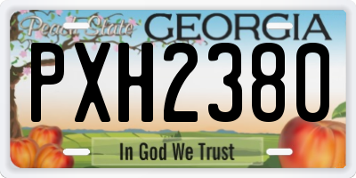 GA license plate PXH2380
