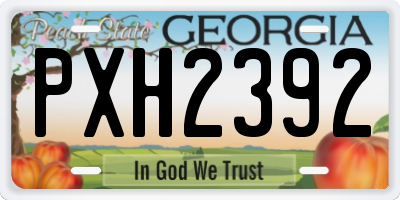 GA license plate PXH2392