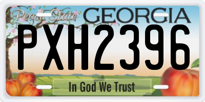 GA license plate PXH2396