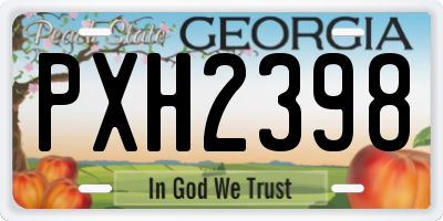 GA license plate PXH2398