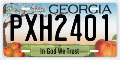 GA license plate PXH2401