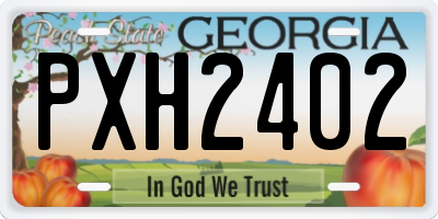 GA license plate PXH2402