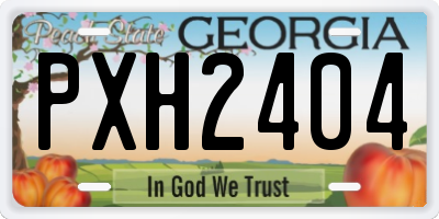 GA license plate PXH2404