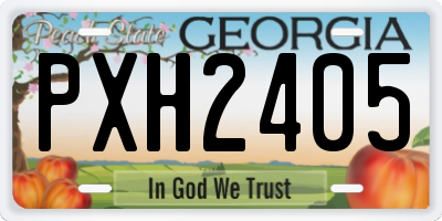 GA license plate PXH2405