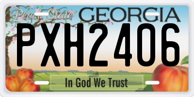 GA license plate PXH2406