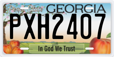 GA license plate PXH2407