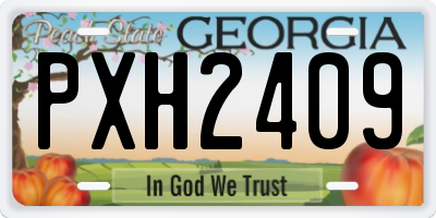 GA license plate PXH2409