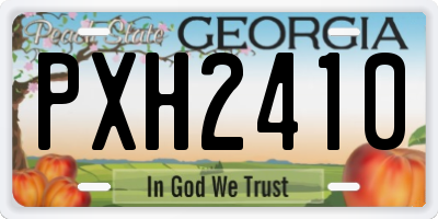 GA license plate PXH2410