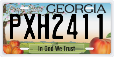 GA license plate PXH2411