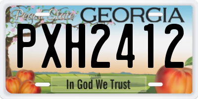GA license plate PXH2412
