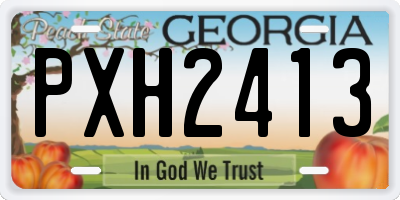 GA license plate PXH2413