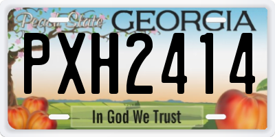 GA license plate PXH2414