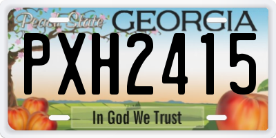 GA license plate PXH2415