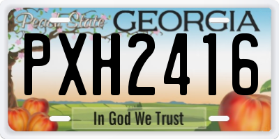 GA license plate PXH2416