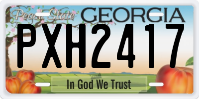 GA license plate PXH2417