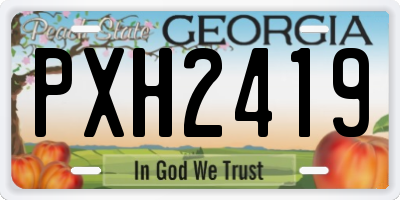 GA license plate PXH2419