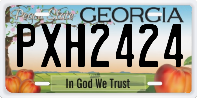 GA license plate PXH2424