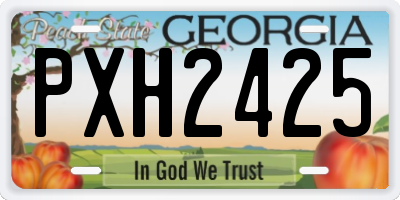 GA license plate PXH2425