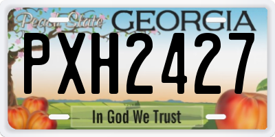GA license plate PXH2427