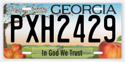 GA license plate PXH2429