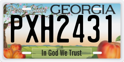 GA license plate PXH2431