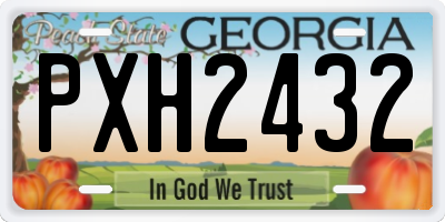 GA license plate PXH2432