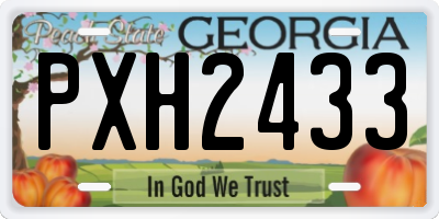 GA license plate PXH2433