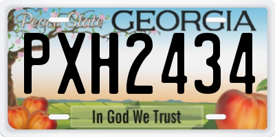 GA license plate PXH2434