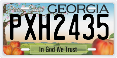GA license plate PXH2435