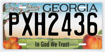 GA license plate PXH2436