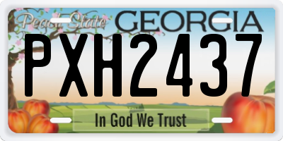 GA license plate PXH2437