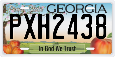 GA license plate PXH2438
