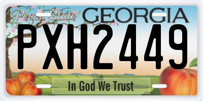 GA license plate PXH2449