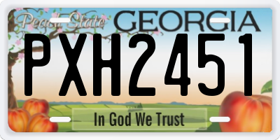 GA license plate PXH2451