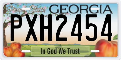 GA license plate PXH2454