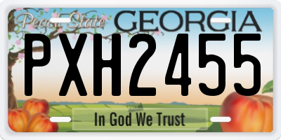 GA license plate PXH2455