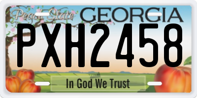 GA license plate PXH2458