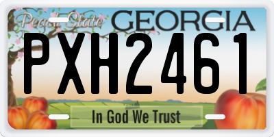 GA license plate PXH2461