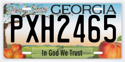 GA license plate PXH2465