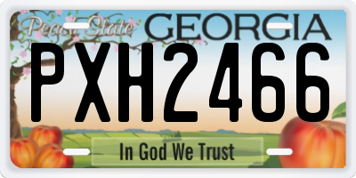 GA license plate PXH2466