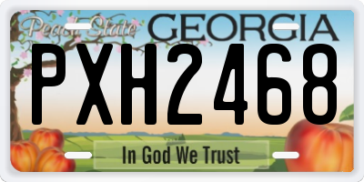 GA license plate PXH2468