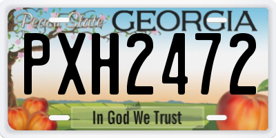 GA license plate PXH2472