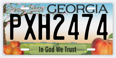GA license plate PXH2474